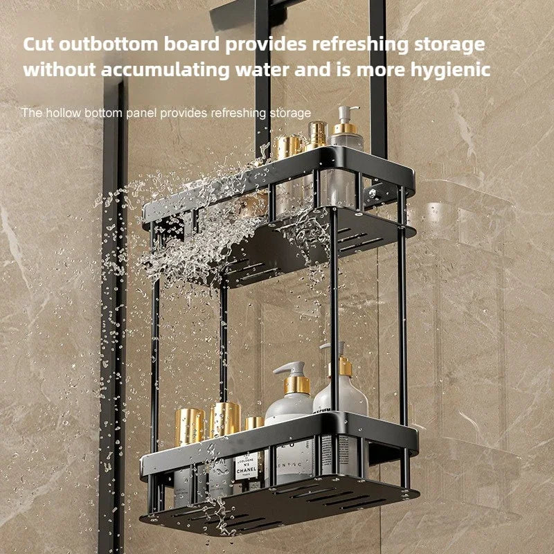 Bathroom Storage Rack Over The Door Shower Caddy Bathroom Hanging Shelf Double Layer Shower Shelf Bathroom Caddy Organizer