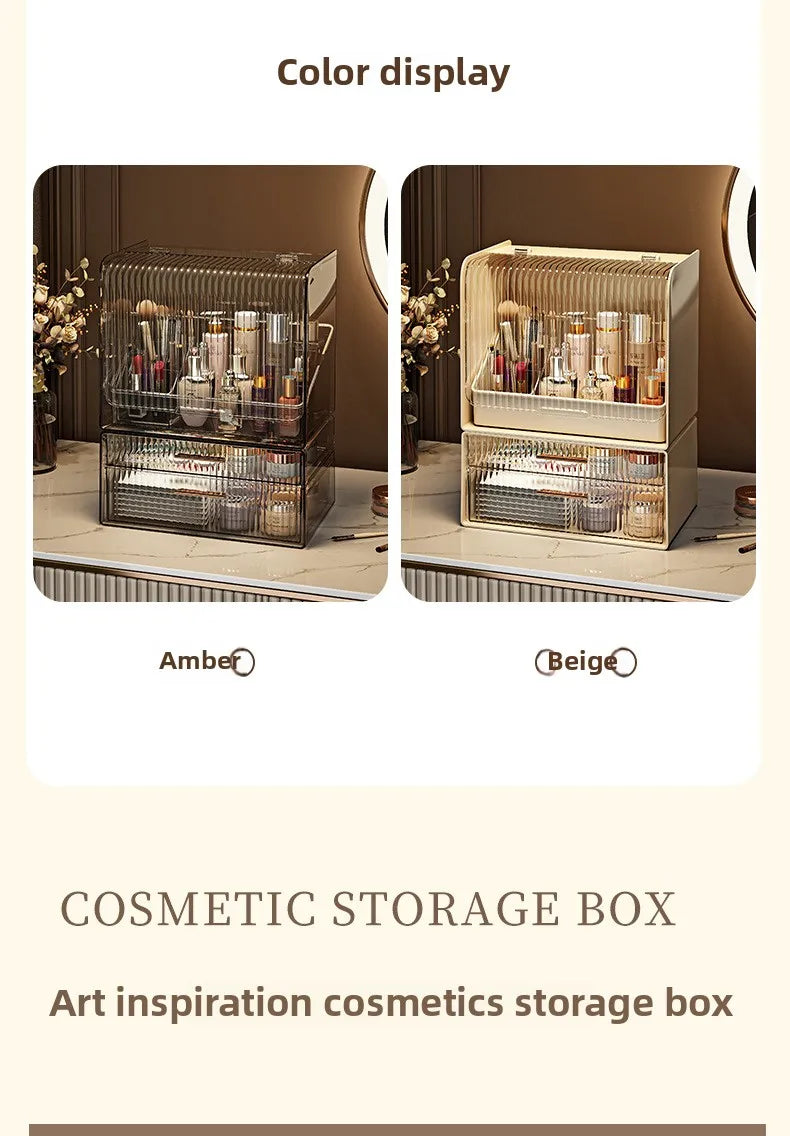 Cosmetics Storage Box Dresser Skin Care Products Shelf Lipstick Makeup Brush Desktop Large Capacity Organizing Box