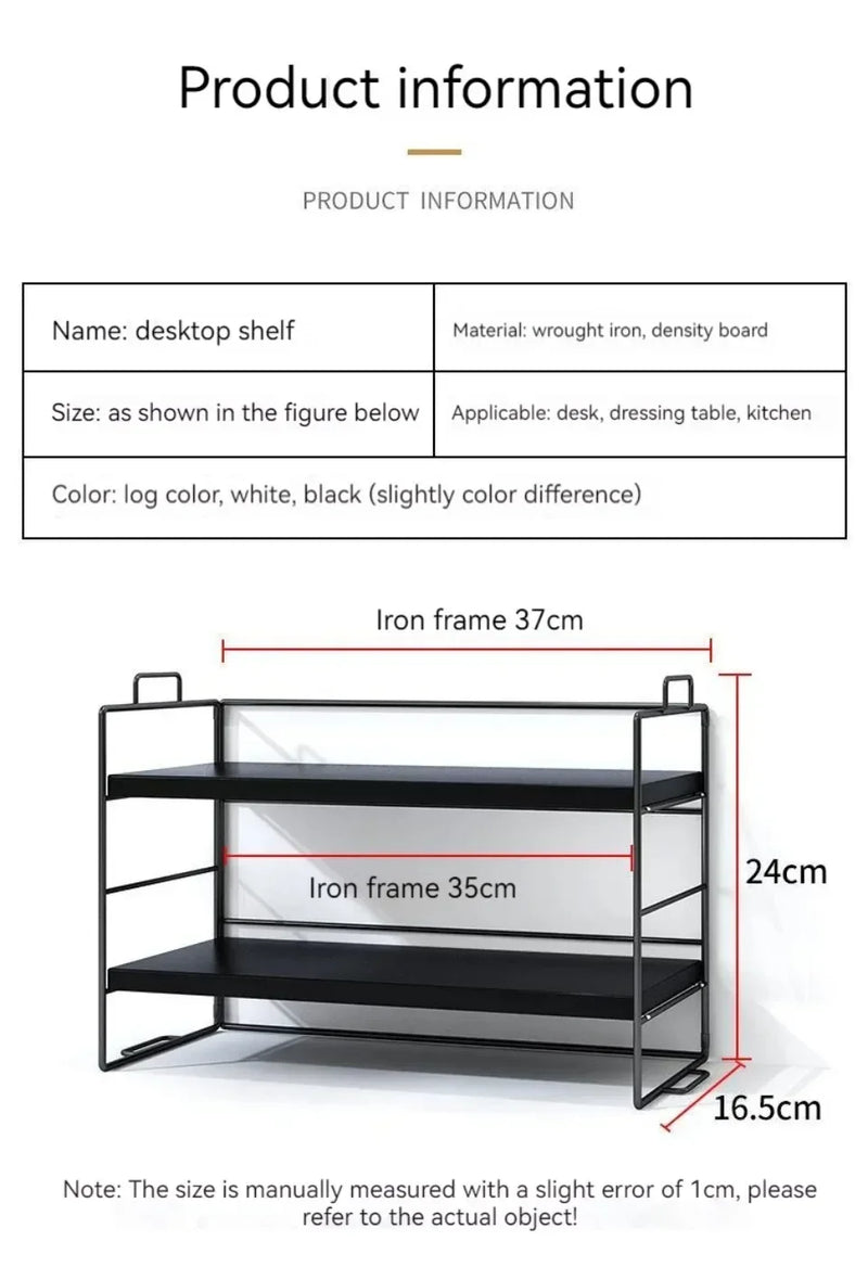 Desktop Bookshelf Organizer Multi-Layer Storage Rack Wooden Flower Shelf Kitchen Organizer Save Space Bedroom Makeup Stand Rack