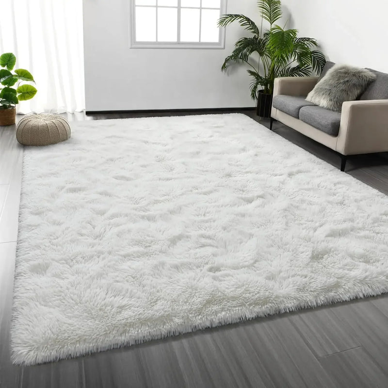 Large Shag Area Rugs 6 x 9, Tie-Dyed Plush Fuzzy Rugs for Living Room, Ultra Soft Fluffy Furry Rugs for Bedroom