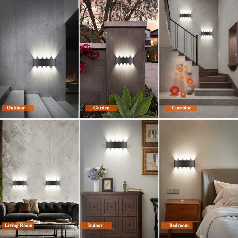 Solar Wall Lamp Outdoor Warm Light Waterproof Up And Down Luminous Lighting Balcony Yard Garden Decoration Lights Exterior Wall