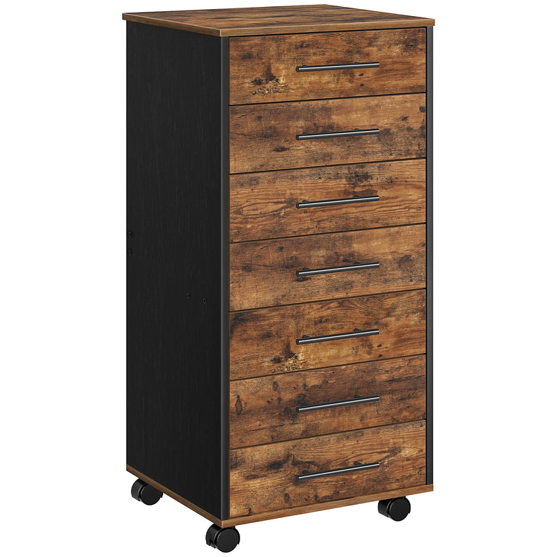HOOBRO 7-Drawer Chest Wooden File Cabinet, Office Cabinet with Drawers, Storage Cabinet, for Home Office