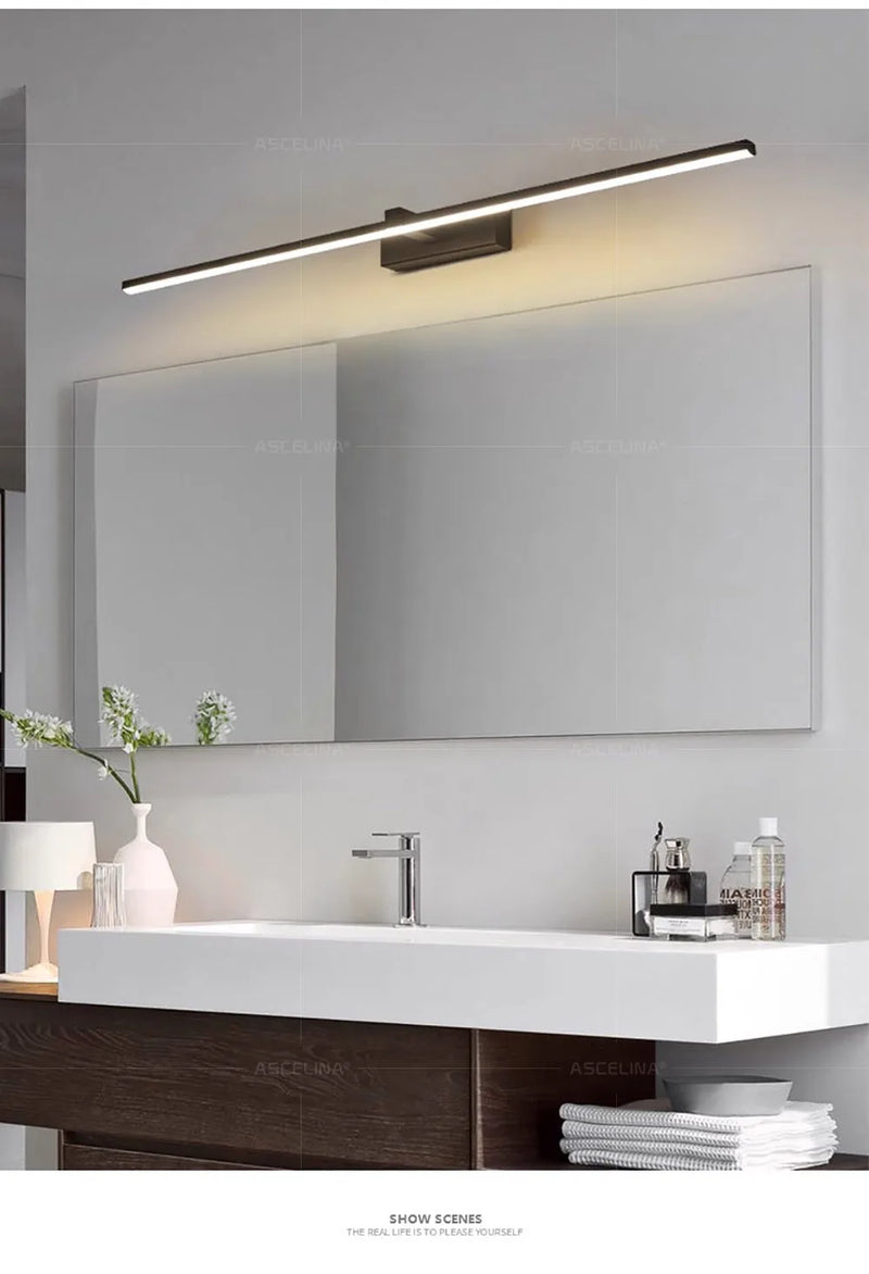 LED Wall Lamp 40/80/100cm Modern Mirror Decor Lighting Long Strip Light For Bathroom Washroom Kitchen Indoor Luminaire Lustre
