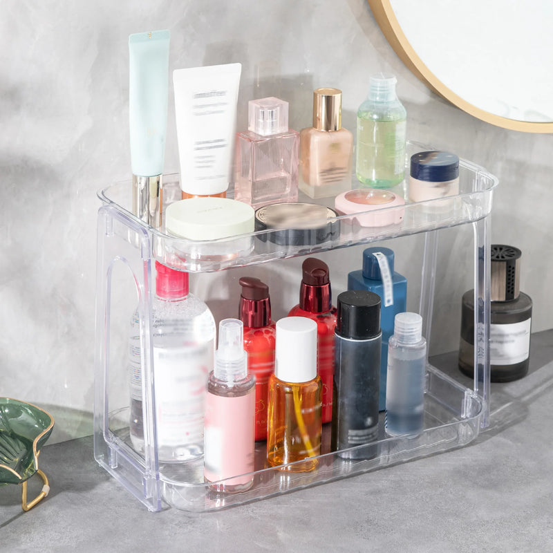 1pc Versatile Cosmetic Organizer - Transparent, Multi-Layer Storage For Makeup & Skincare, Perfect For Bathroom & Bedroom