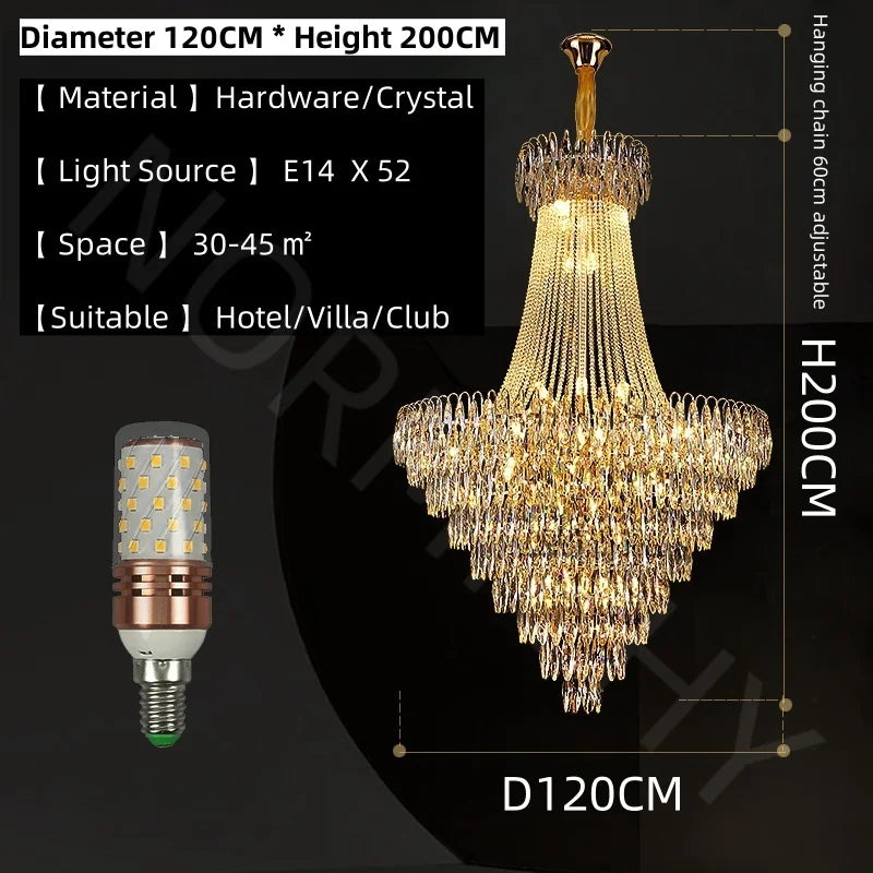 Nordic Modern Crystal Chandelier Wedding Hall Villa Hotel Hall Living Room Home Decoration Ceiling Light Luxurious Pendent Lamp.this beauty will arrive 22-44 days