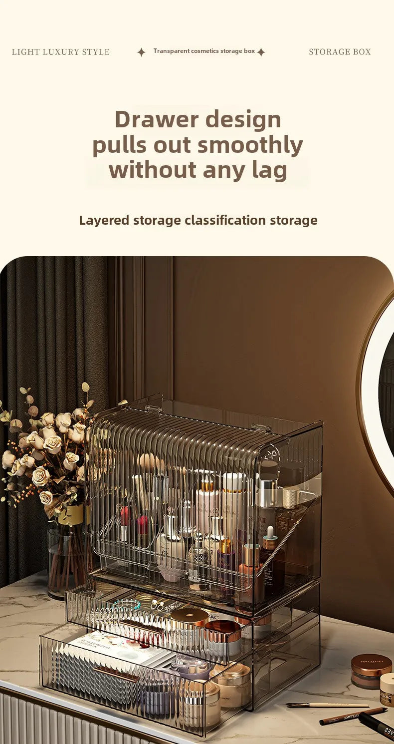 Cosmetics Storage Box Dresser Skin Care Products Shelf Lipstick Makeup Brush Desktop Large Capacity Organizing Box