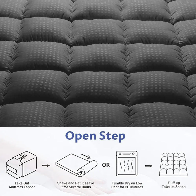 Extra Thick California King Mattress Topper Cooling Mattress Pad 2 Inch Deep Pocket Soft Support Breathable Machine Washable 3D