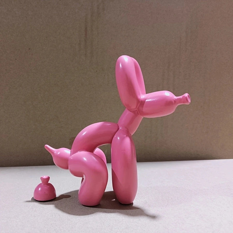 Resin balloon poop dog sculpture decoration Creative living room bedroom wine cabinet cartoon animal simple modern decorative so