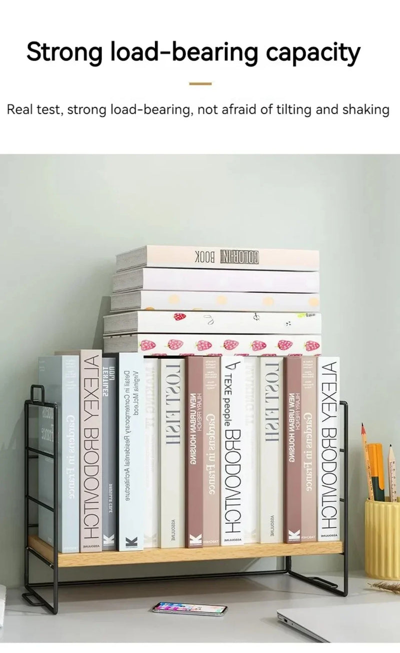 Desktop Bookshelf Organizer Multi-Layer Storage Rack Wooden Flower Shelf Kitchen Organizer Save Space Bedroom Makeup Stand Rack