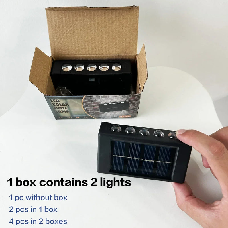 LED Solar Light Outdoor Waterproof Wall Lamp Up And Down Luminous Lighting for Garden Street Landscape Balcony Decor 1~4pcs