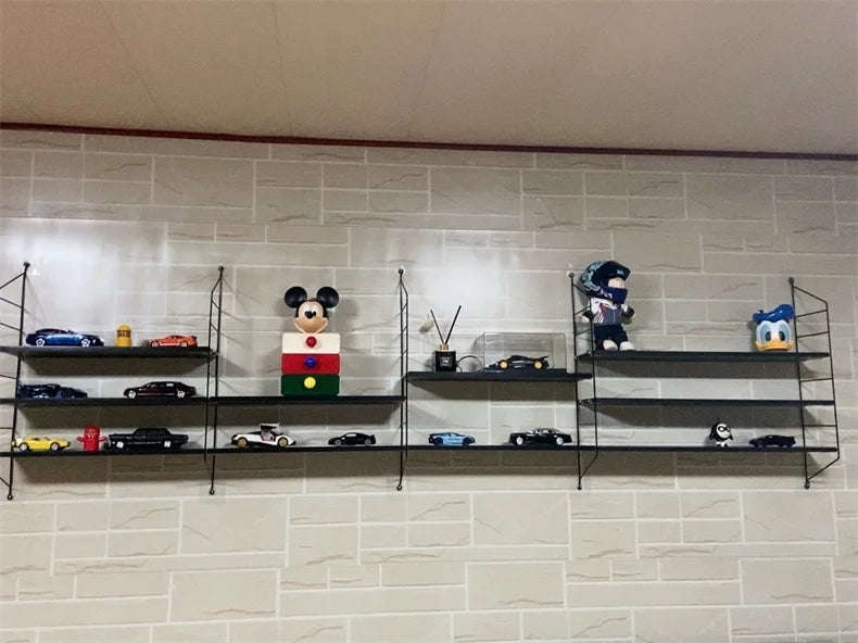 Wall Mounted Shelves Iron art Wood Hanging Book Shelf For Living Room Bedroom Storage Basket Wall Decoration Rack Doll Organizer