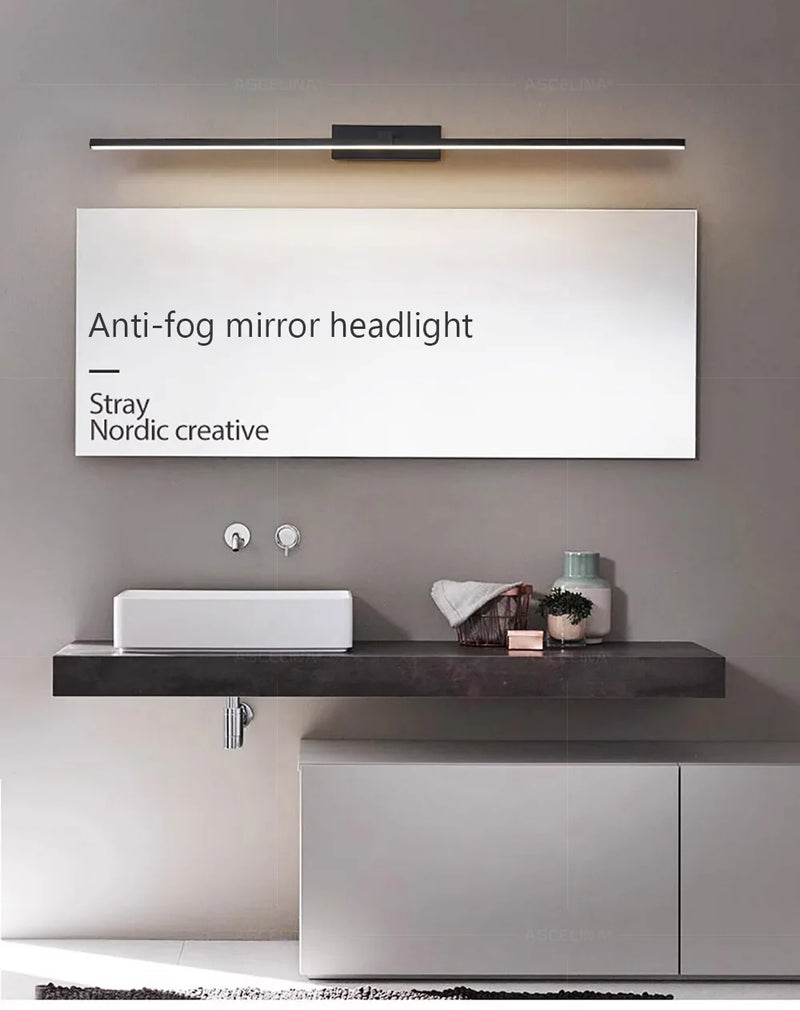 LED Wall Lamp 40/80/100cm Modern Mirror Decor Lighting Long Strip Light For Bathroom Washroom Kitchen Indoor Luminaire Lustre