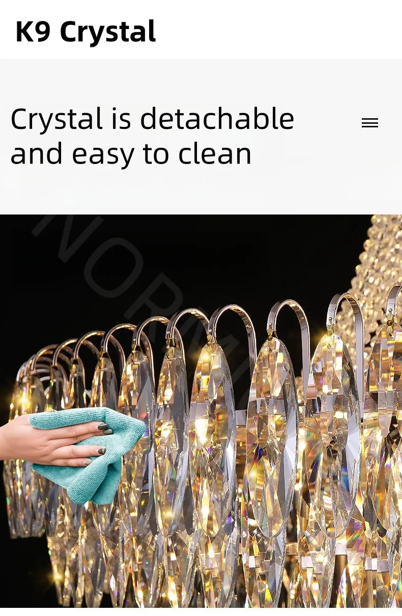 Nordic Modern Crystal Chandelier Wedding Hall Villa Hotel Hall Living Room Home Decoration Ceiling Light Luxurious Pendent Lamp.this beauty will arrive 22-44 days