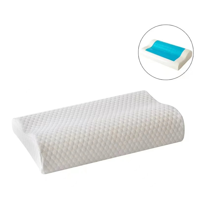 Gel Pillow Orthopedic Memory Foam Pillow 60x40cm Soft Summer Ice-cool Slow Rebound Sleep BedPillow With Pillowcase Health Care