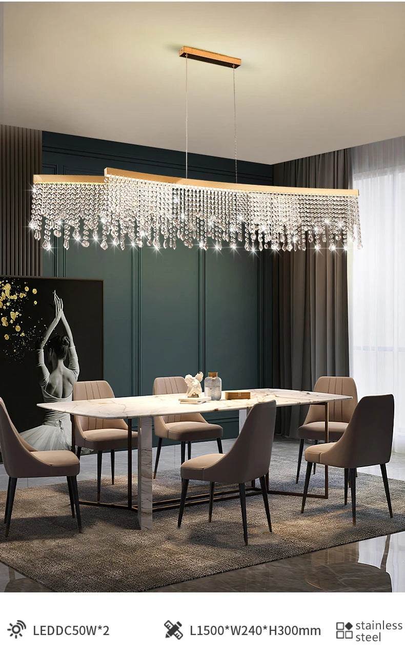 Modern K9 Crystal Chandelier Luxury Gold LED Pendant Lamp Circle Design Hanging Lights for Living Room Home Decoration Lighting Arrival 29-48 days