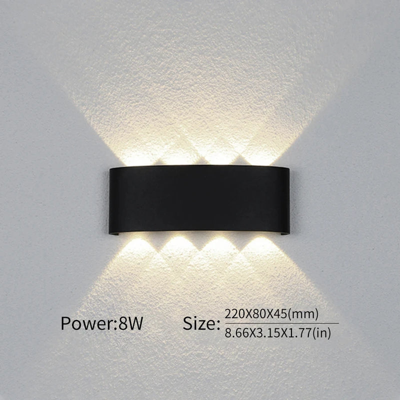 LED Wall Light Outdoor Indoor 2W 4W 6W 8W 10W AC85-265V Up Down White Black Modern Light For Home Garden Bedroom Corridor