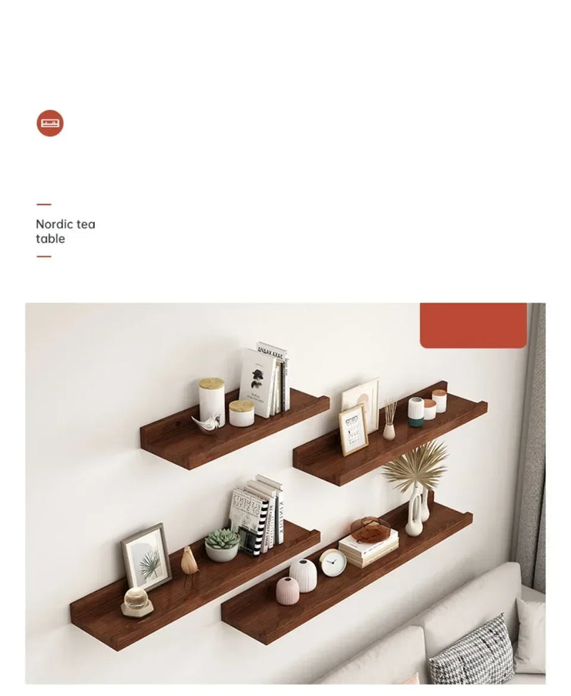 Wood Display Stand Wall-mounted Doll Display Stand Bathroom Floating Shelves Organizer Creative Bookshelf Living Room Decoration