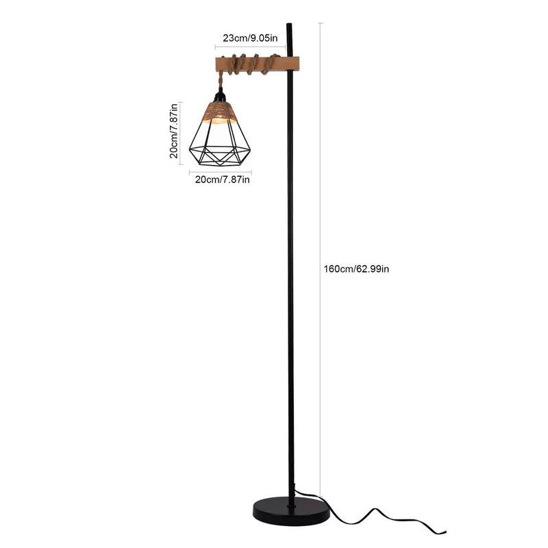Bymaocar 110V Retro Smart Floor Lamp Durable Tall Standing Lamp Adjustable Height with Rattan Lampshade & Extended Power Cord
