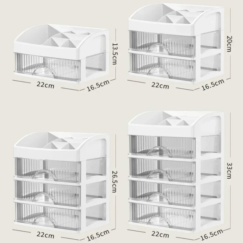 2025 Drawer style Storage Box Transparent Jewelry and Skincare Storage Box Large Capacity Desktop Items Dustproof