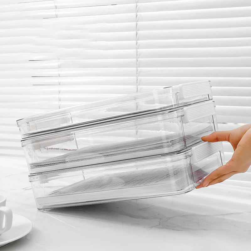 Desktop File Storage Box A4 Document Organizer Case With Lid Stackable Stationery Storage Box Cabinet Desk Clear Container