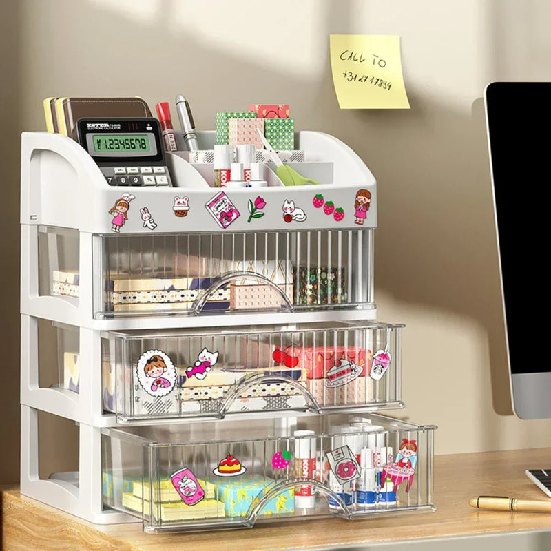 2025 Drawer style Storage Box Transparent Jewelry and Skincare Storage Box Large Capacity Desktop Items Dustproof
