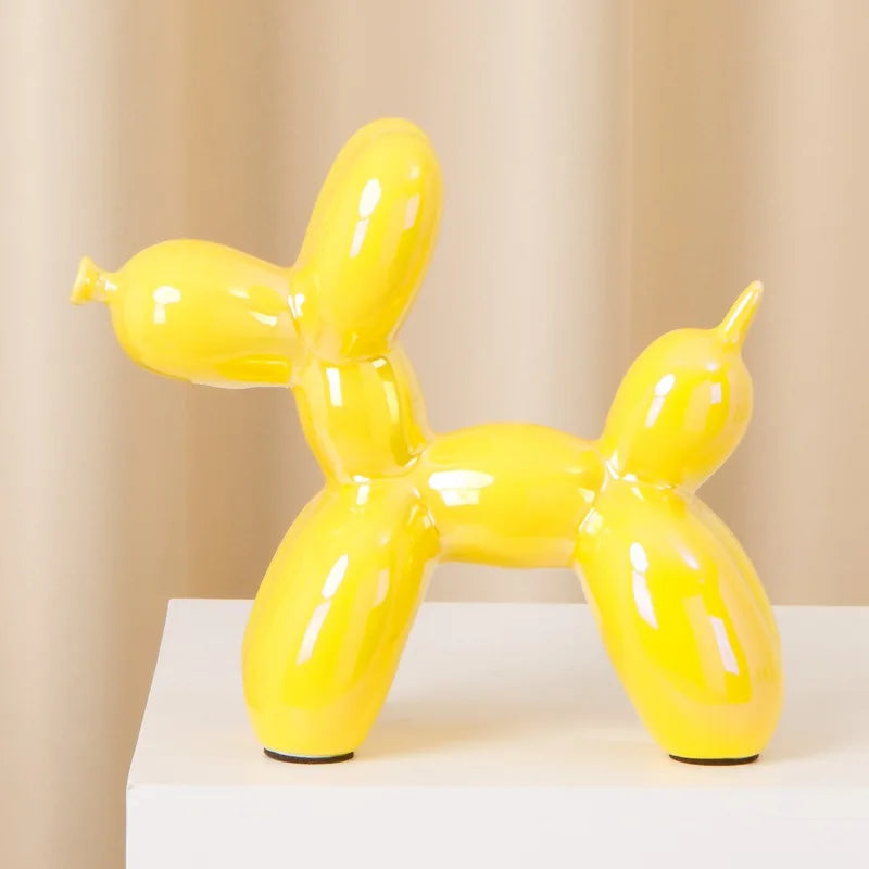 21cm Big Size Ceramic Balloon Dog Abstract Ornament Creative Sculpture Study Room Statue Home Office Accessories Decoration