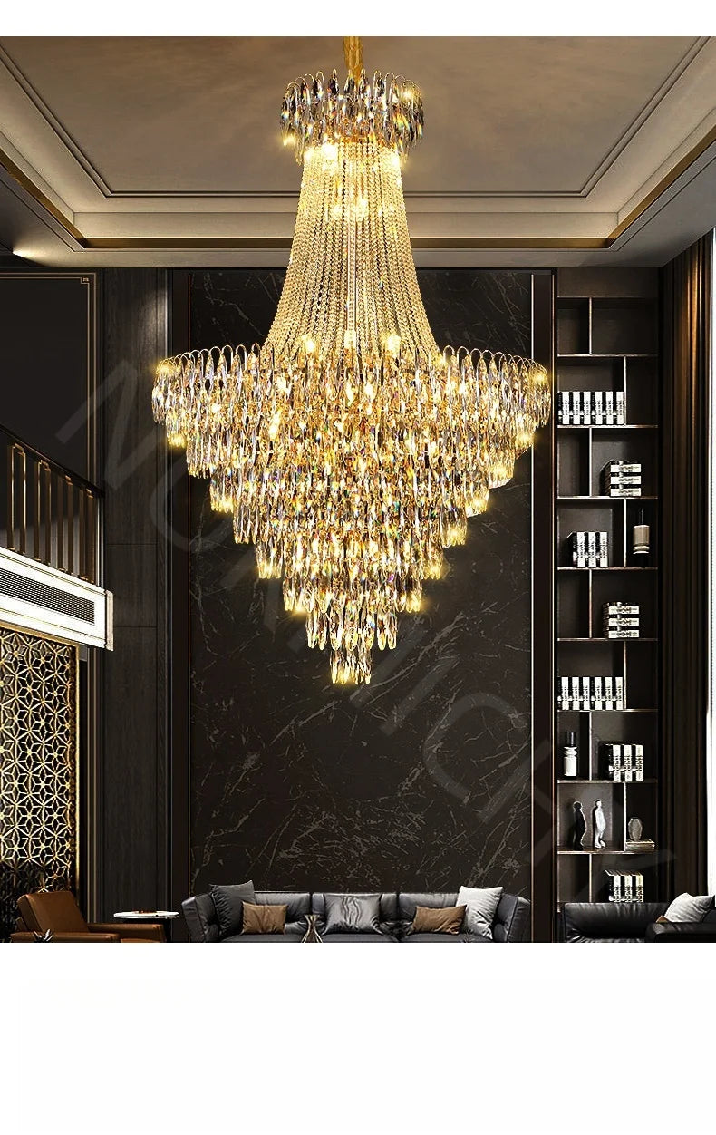Nordic Modern Crystal Chandelier Wedding Hall Villa Hotel Hall Living Room Home Decoration Ceiling Light Luxurious Pendent Lamp.this beauty will arrive 22-44 days