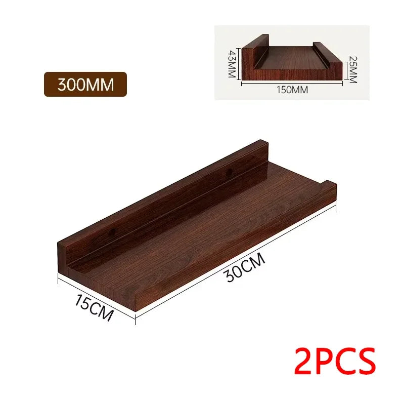 Wood Display Stand Wall-mounted Doll Display Stand Bathroom Floating Shelves Organizer Creative Bookshelf Living Room Decoration
