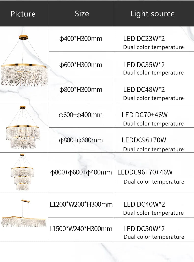 Modern K9 Crystal Chandelier Luxury Gold LED Pendant Lamp Circle Design Hanging Lights for Living Room Home Decoration Lighting Arrival 29-48 days