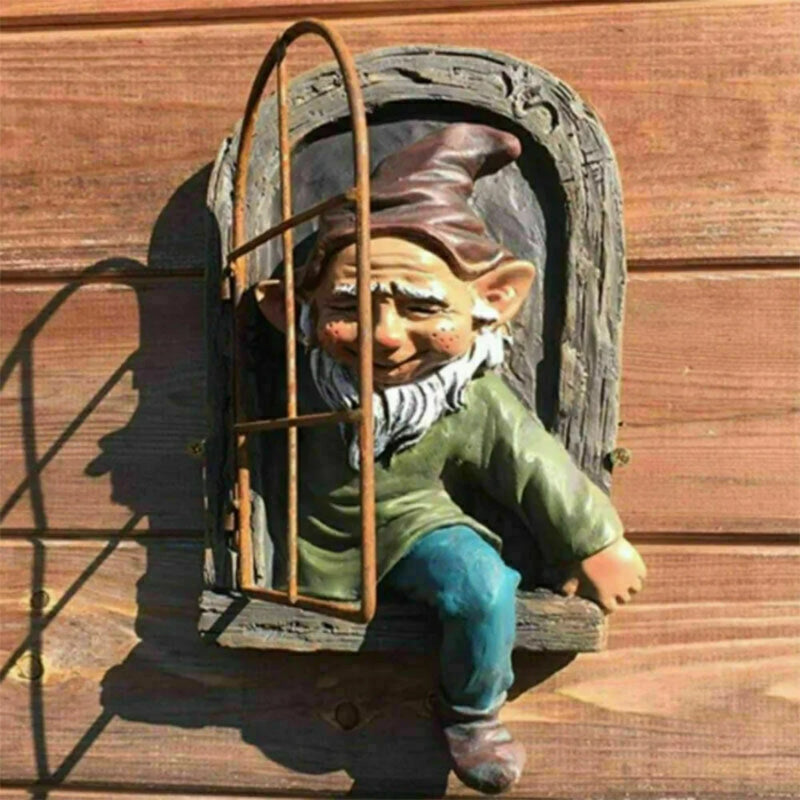 Creative Garden Statue Elf Go Out Tree Hug Suitable for Home Courtyard Porch Decoration Garden Decoration Outdoor Decor