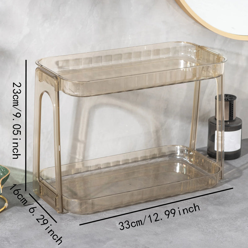 1pc Versatile Cosmetic Organizer - Transparent, Multi-Layer Storage For Makeup & Skincare, Perfect For Bathroom & Bedroom