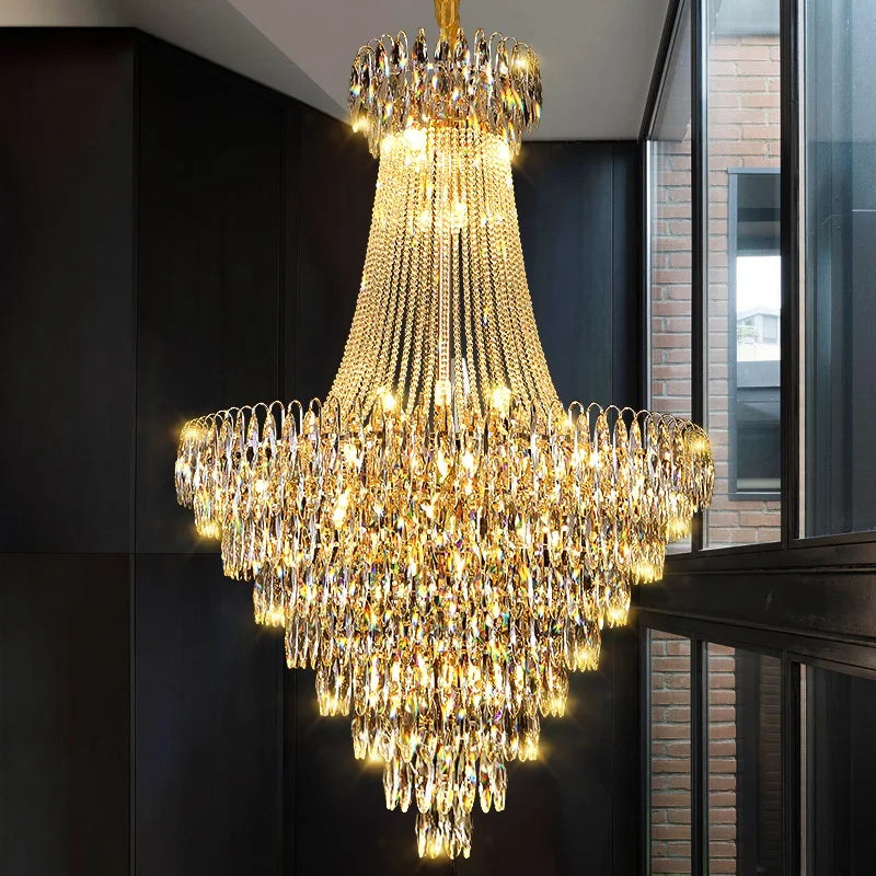 Nordic Modern Crystal Chandelier Wedding Hall Villa Hotel Hall Living Room Home Decoration Ceiling Light Luxurious Pendent Lamp.this beauty will arrive 22-44 days