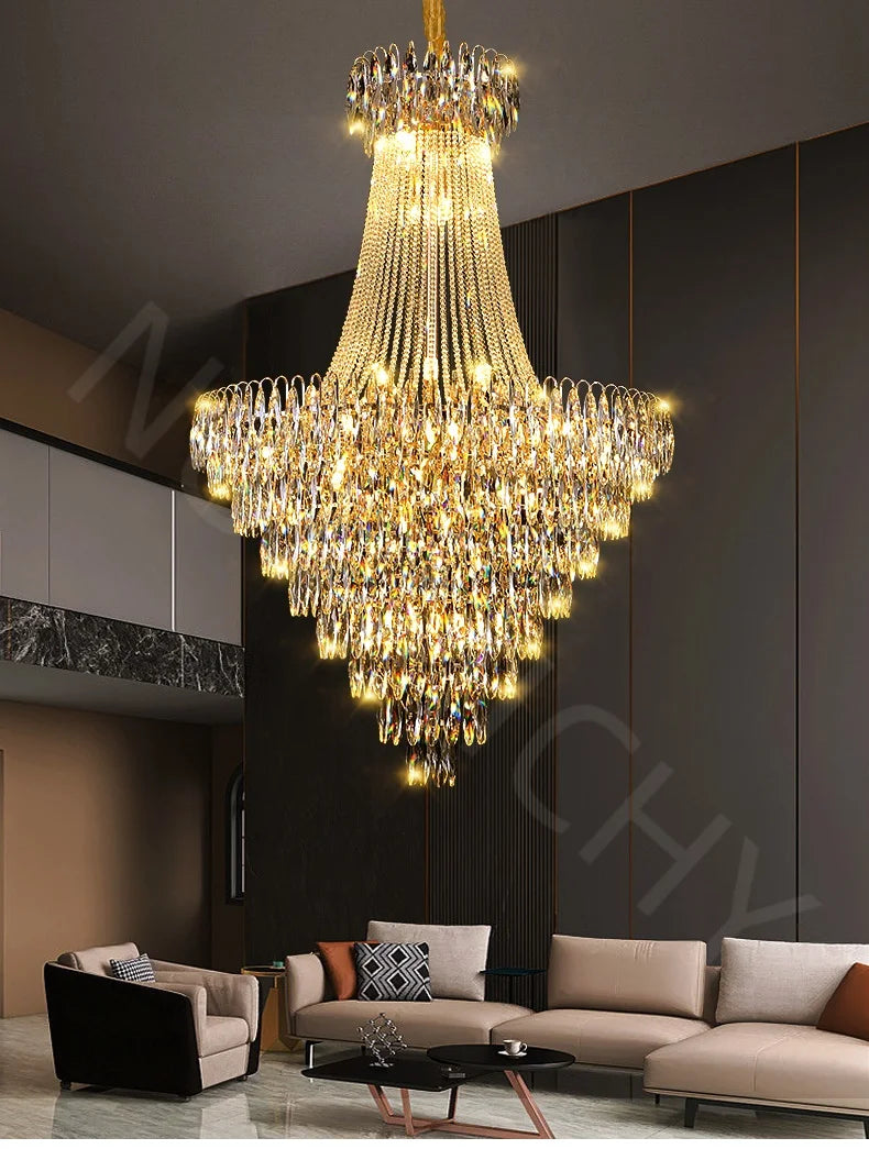 Nordic Modern Crystal Chandelier Wedding Hall Villa Hotel Hall Living Room Home Decoration Ceiling Light Luxurious Pendent Lamp.this beauty will arrive 22-44 days