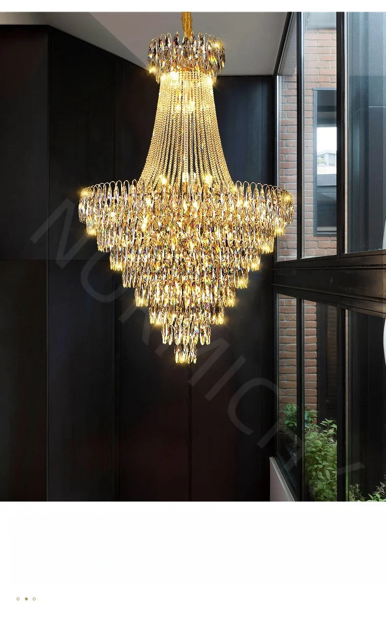 Nordic Modern Crystal Chandelier Wedding Hall Villa Hotel Hall Living Room Home Decoration Ceiling Light Luxurious Pendent Lamp.this beauty will arrive 22-44 days