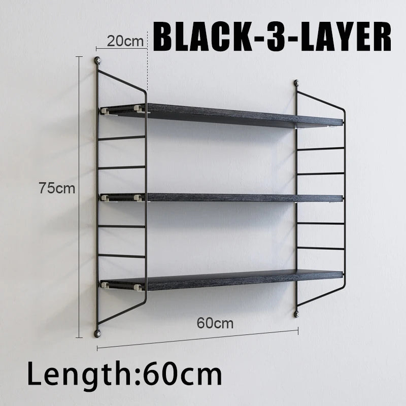 Wall Mounted Shelves Iron art Wood Hanging Book Shelf For Living Room Bedroom Storage Basket Wall Decoration Rack Doll Organizer