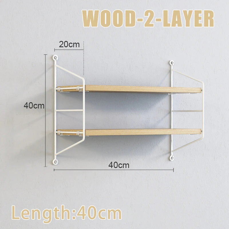 Wall Mounted Shelves Iron art Wood Hanging Book Shelf For Living Room Bedroom Storage Basket Wall Decoration Rack Doll Organizer