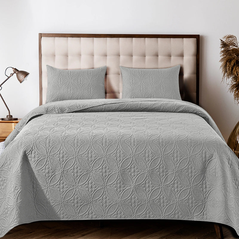 All Season Quilt Set in Classic Coin Design 2/3-Piece Set with 1 Quilt and Shams for Ultimate Comfort,Quilted Bedspread