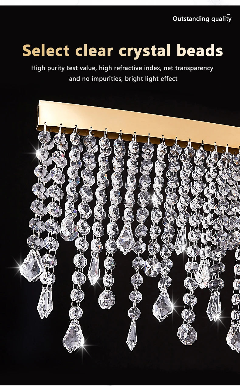 Modern K9 Crystal Chandelier Luxury Gold LED Pendant Lamp Circle Design Hanging Lights for Living Room Home Decoration Lighting Arrival 29-48 days