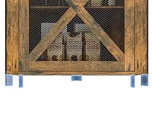 Corner Bar Cabinet with Storage, Wine Cabinet with Glass Holder, Metal Mesh Door & Adjustable Shelf, Liquor Cabinet Bar for Home