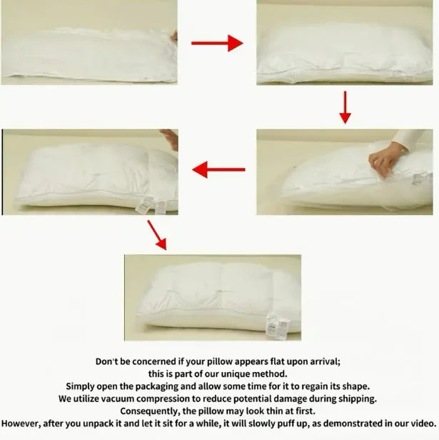 Luxurious 5-Star Hotel Quality Pillow 990g 20x30 Inches Deep Sleep Neck Support Non-Collapse High Pillow Core For All Seasons