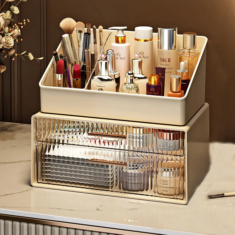 Cosmetics Storage Box Dresser Skin Care Products Shelf Lipstick Makeup Brush Desktop Large Capacity Organizing Box