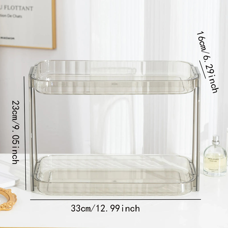 1pc Versatile Cosmetic Organizer - Transparent, Multi-Layer Storage For Makeup & Skincare, Perfect For Bathroom & Bedroom