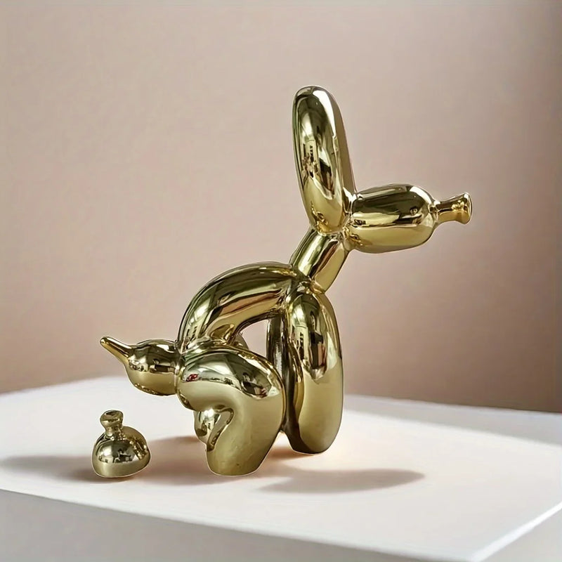 Resin balloon poop dog sculpture decoration Creative living room bedroom wine cabinet cartoon animal simple modern decorative so