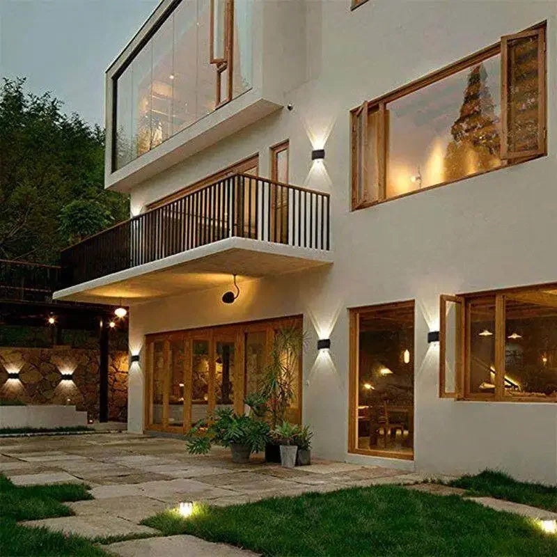 Solar Wall Lamp Outdoor Warm Light Waterproof Up And Down Luminous Lighting Balcony Yard Garden Decoration Lights Exterior Wall