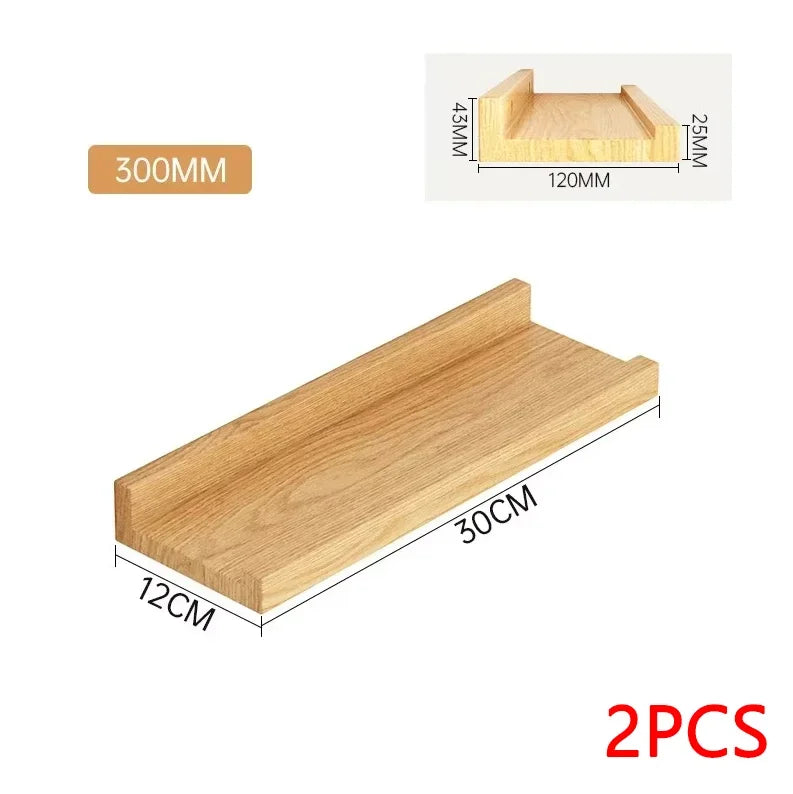 Wood Display Stand Wall-mounted Doll Display Stand Bathroom Floating Shelves Organizer Creative Bookshelf Living Room Decoration