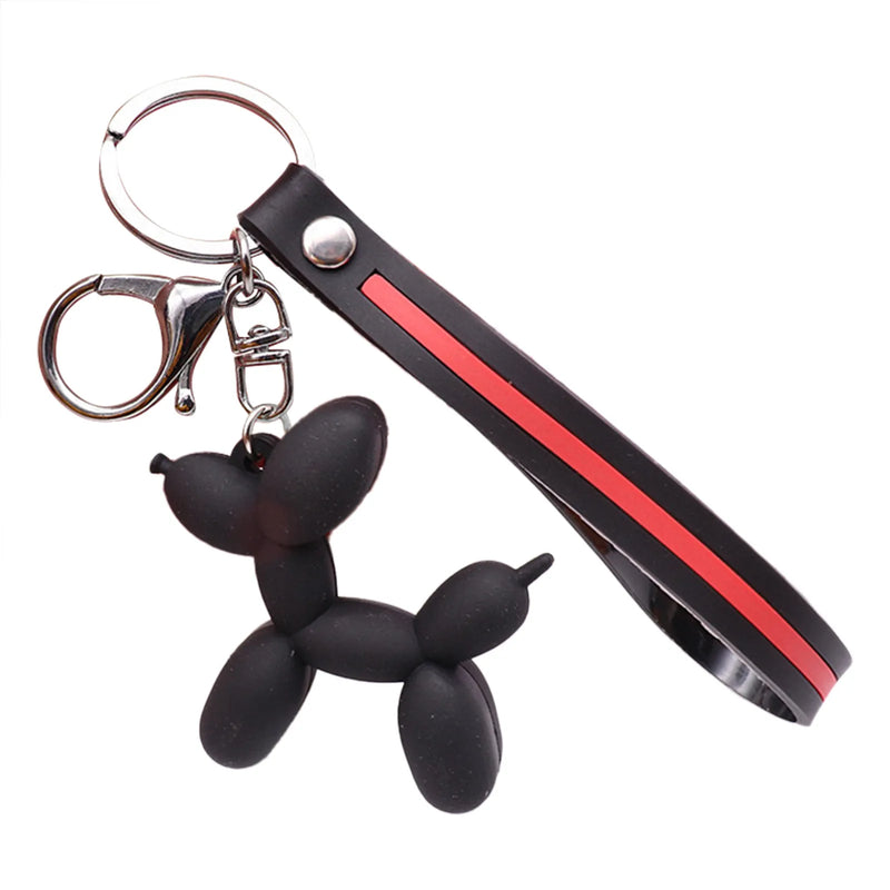Cute Bag Purse Ornaments Creative Balloon Dog Cute Dog Keychain Custom Pvc Cartoon Keyring 3d Soft Silicone Key Chain брелки
