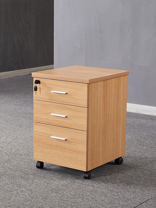 Solid Wood Simplicity Modern White Activity with Lock Small Mobile Cabinet