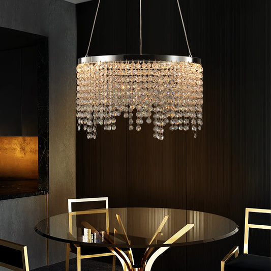 15.7-inch Fancy hanging ceiling lamps luxury modern pendant light crystal chandelier,Polished chrome finish Arrival 6-10 days