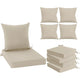 Waterproof Backrest and Deep Seat Furniture, Outdoor Sofa Replacement Cushions with Removable Cover, 24 x 24 Inch, Cream
