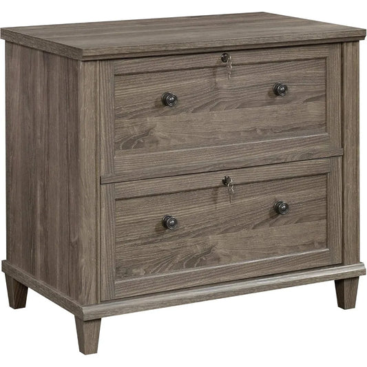 Filing Cabinet, 2 Drawer Lateral File Cabinet for Home Office, Filing Cabinet with Lock, in Emery Oak, Durable, Engineered Wood